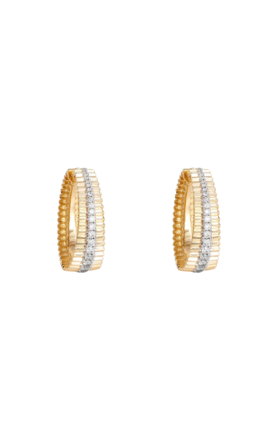 Thin Coil Texture Diamond Hoops